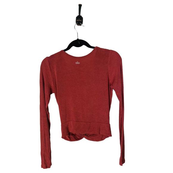 Alo Yoga Twist Front Top Women's Size Large Burgundy Excellent Used Condition - Picture 2 of 4